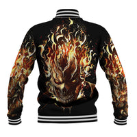 Fire Skull Baseball Jacket Flame SKull Ride Or Die - Wonder Print Shop