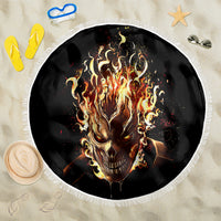 Fire Skull Beach Blanket Flame SKull Ride Or Die - Wonder Print Shop