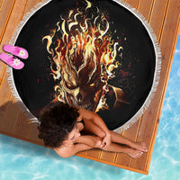 Fire Skull Beach Blanket Flame SKull Ride Or Die - Wonder Print Shop