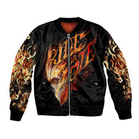 Fire Skull Bomber Jacket Flame SKull Ride Or Die - Wonder Print Shop