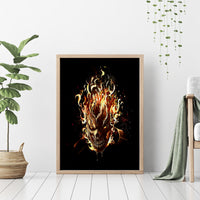 Fire Skull Canvas Wall Art Flame SKull Ride Or Die - Wonder Print Shop
