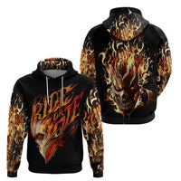 Fire Skull Hoodie Flame SKull Ride Or Die - Wonder Print Shop