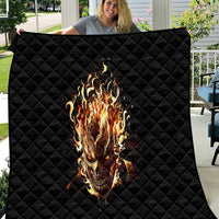 Fire Skull Quilt Flame SKull Ride Or Die - Wonder Print Shop