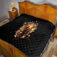 Fire Skull Quilt Flame SKull Ride Or Die - Wonder Print Shop