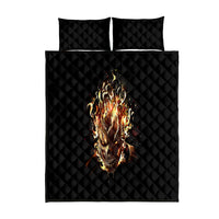 Fire Skull Quilt Bed Set Flame SKull Ride Or Die - Wonder Print Shop