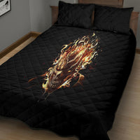 Fire Skull Quilt Bed Set Flame SKull Ride Or Die - Wonder Print Shop