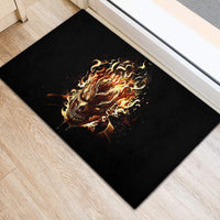 Fire Skull Rubber Doormat Flame SKull Ride Or Die - Wonder Print Shop