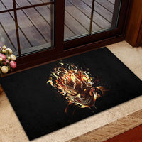 Fire Skull Rubber Doormat Flame SKull Ride Or Die - Wonder Print Shop