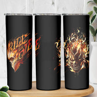 Fire Skull Skinny Tumbler Flame SKull Ride Or Die - Wonder Print Shop