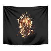 Fire Skull Tapestry Flame SKull Ride Or Die - Wonder Print Shop