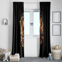 Fire Skull Window Curtain Flame SKull Ride Or Die - Wonder Print Shop