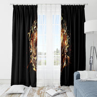Fire Skull Window Curtain Flame SKull Ride Or Die - Wonder Print Shop