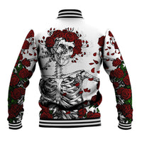 Rose Skull Baseball Jacket Rose Skull Day Of The Dead - Wonder Print Shop