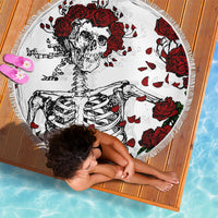 Rose Skull Beach Blanket Rose Skull Day Of The Dead - Wonder Print Shop