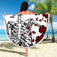 Rose Skull Beach Blanket Rose Skull Day Of The Dead - Wonder Print Shop