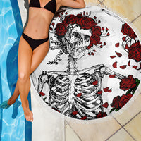 Rose Skull Beach Blanket Rose Skull Day Of The Dead - Wonder Print Shop