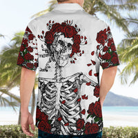 Rose Skull Hawaiian Shirt Rose Skull Day Of The Dead - Wonder Print Shop