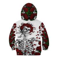 Rose Skull Kid Hoodie Rose Skull Day Of The Dead - Wonder Print Shop