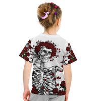 Rose Skull Kid T Shirt Rose Skull Day Of The Dead - Wonder Print Shop