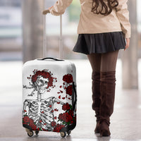 Rose Skull Luggage Cover Rose Skull Day Of The Dead - Wonder Print Shop