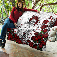 Rose Skull Quilt Rose Skull Day Of The Dead - Wonder Print Shop