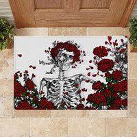 Rose Skull Rubber Doormat Rose Skull Day Of The Dead - Wonder Print Shop