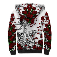 Rose Skull Sherpa Hoodie Rose Skull Day Of The Dead - Wonder Print Shop