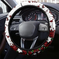 Rose Skull Steering Wheel Cover Rose Skull Day Of The Dead - Wonder Print Shop