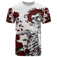 Rose Skull T Shirt Rose Skull Day Of The Dead - Wonder Print Shop