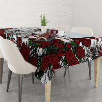 Rose Skull Tablecloth Rose Skull Day Of The Dead - Wonder Print Shop