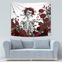 Rose Skull Tapestry Rose Skull Day Of The Dead - Wonder Print Shop