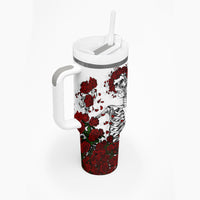 Rose Skull Tumbler With Handle Rose Skull Day Of The Dead - Wonder Print Shop