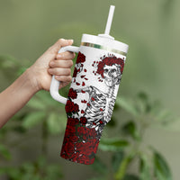 Rose Skull Tumbler With Handle Rose Skull Day Of The Dead - Wonder Print Shop