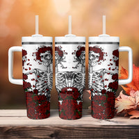 Rose Skull Tumbler With Handle Rose Skull Day Of The Dead - Wonder Print Shop
