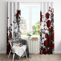 Rose Skull Window Curtain Rose Skull Day Of The Dead - Wonder Print Shop