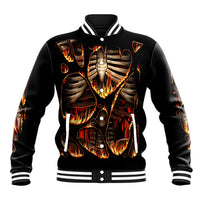 Flame Skull Baseball Jacket Flame Skeleton Inside My Body - Wonder Print Shop
