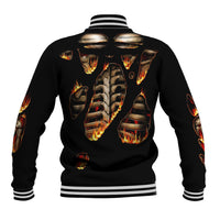 Flame Skull Baseball Jacket Flame Skeleton Inside My Body - Wonder Print Shop