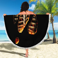 Flame Skull Beach Blanket Flame Skeleton Inside My Body - Wonder Print Shop