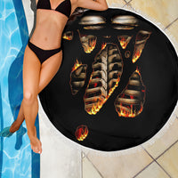 Flame Skull Beach Blanket Flame Skeleton Inside My Body - Wonder Print Shop