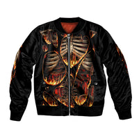 Flame Skull Bomber Jacket Flame Skeleton Inside My Body - Wonder Print Shop