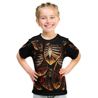 Flame Skull Kid T Shirt Flame Skeleton Inside My Body - Wonder Print Shop