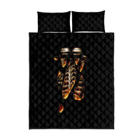 Flame Skull Quilt Bed Set Flame Skeleton Inside My Body - Wonder Print Shop