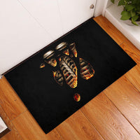 Flame Skull Rubber Doormat Flame Skeleton Inside My Body - Wonder Print Shop
