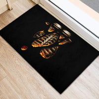 Flame Skull Rubber Doormat Flame Skeleton Inside My Body - Wonder Print Shop
