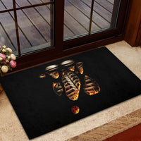Flame Skull Rubber Doormat Flame Skeleton Inside My Body - Wonder Print Shop