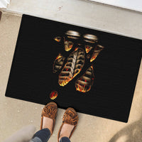 Flame Skull Rubber Doormat Flame Skeleton Inside My Body - Wonder Print Shop