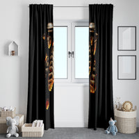 Flame Skull Window Curtain Flame Skeleton Inside My Body - Wonder Print Shop