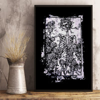 Rose Skull Canvas Wall Art White Rose Skull Day Of The Dead - Wonder Print Shop