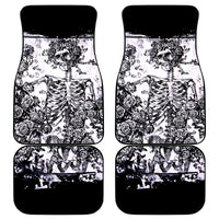 Rose Skull Car Mats White Rose Skull Day Of The Dead - Wonder Print Shop