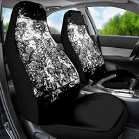 Rose Skull Car Seat Cover White Rose Skull Day Of The Dead - Wonder Print Shop